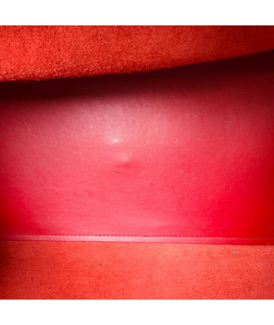 SAINT LAURENT Красная кожаная сумка с короткими ручками, фото 8