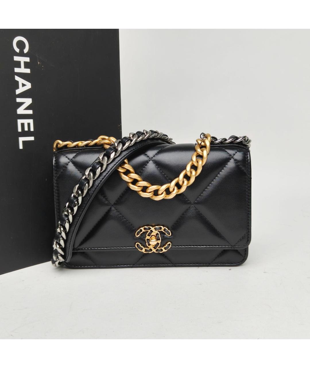 CHANEL Черная кожаная сумка через плечо, фото 9