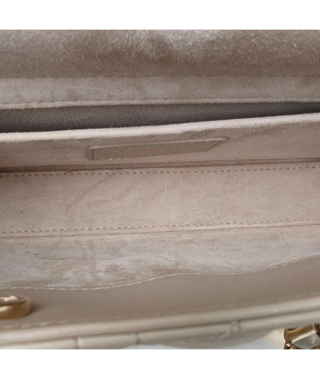 CHRISTIAN DIOR Серая кожаная сумка с короткими ручками, фото 4