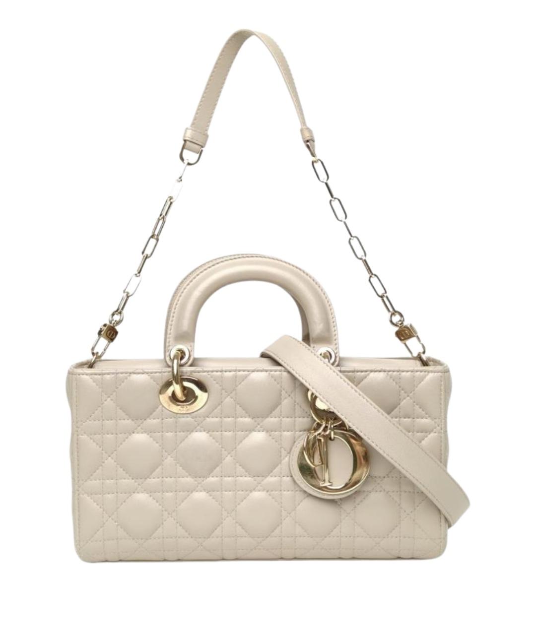 CHRISTIAN DIOR Серая кожаная сумка с короткими ручками, фото 1