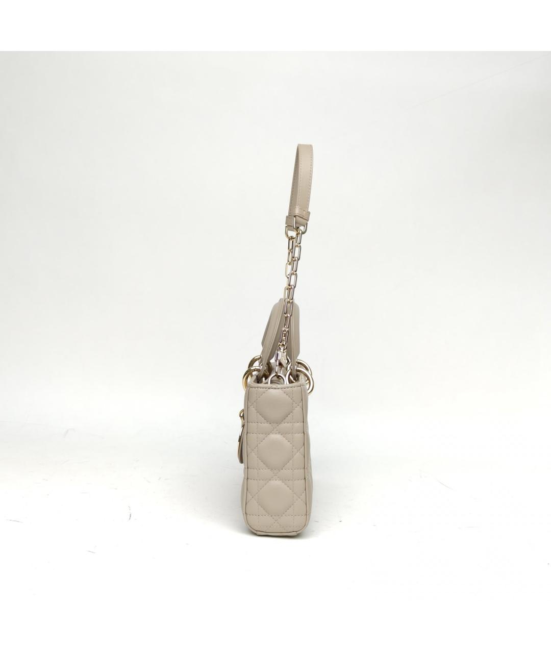 CHRISTIAN DIOR Серая кожаная сумка с короткими ручками, фото 7