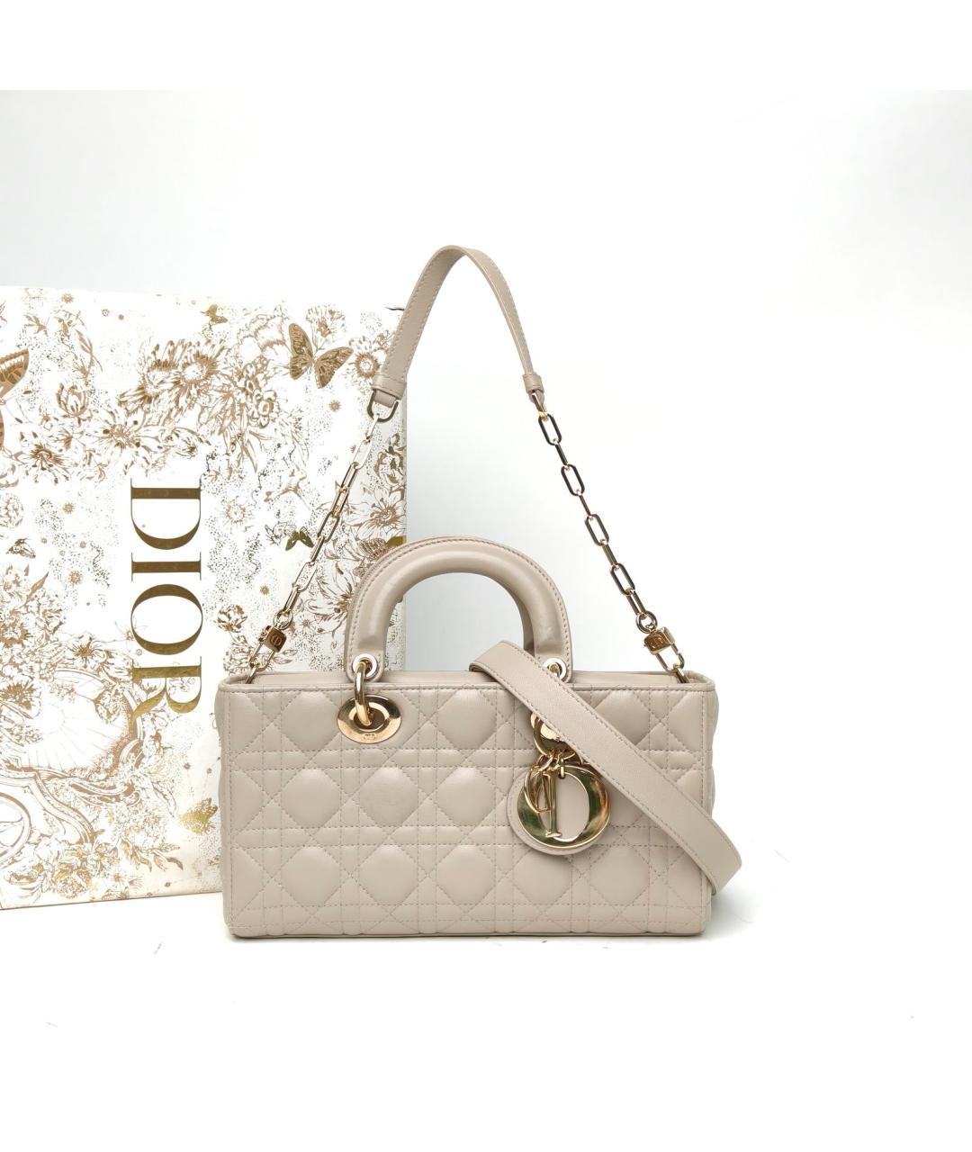 CHRISTIAN DIOR Серая кожаная сумка с короткими ручками, фото 5