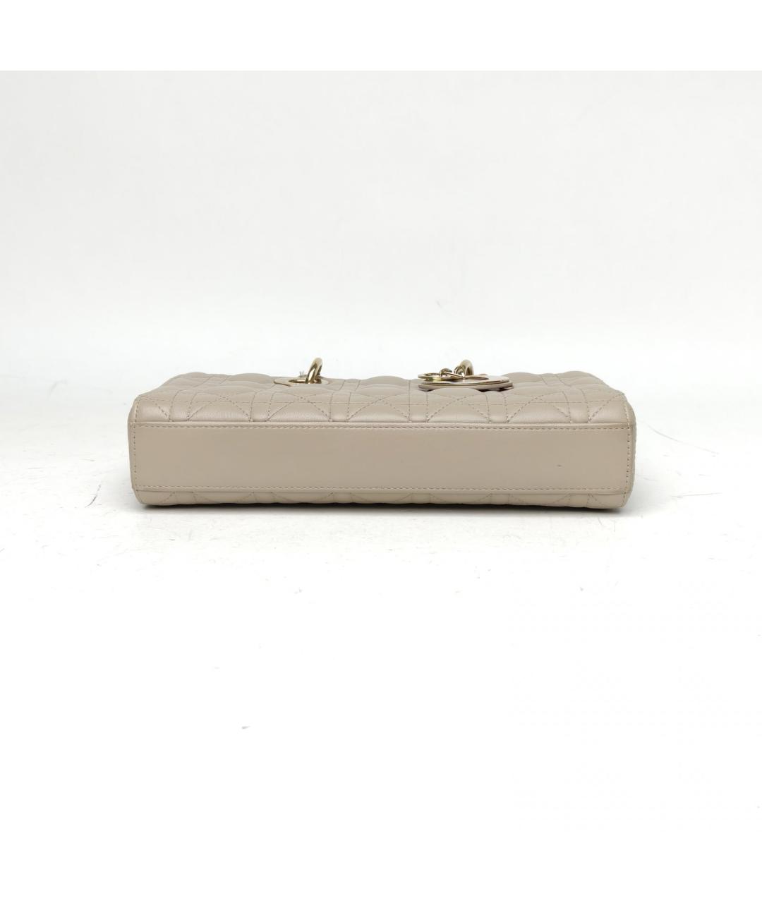 CHRISTIAN DIOR Серая кожаная сумка с короткими ручками, фото 2