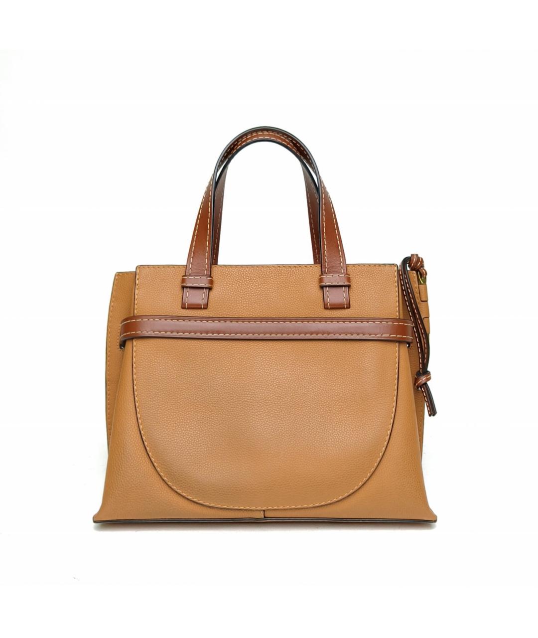 LOEWE Коричневая кожаная сумка с короткими ручками, фото 4