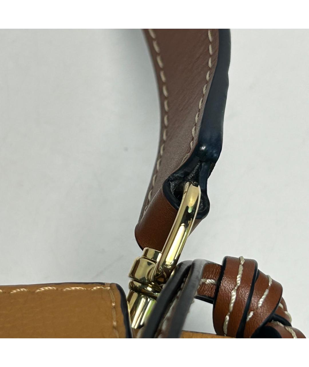 LOEWE Коричневая кожаная сумка с короткими ручками, фото 9