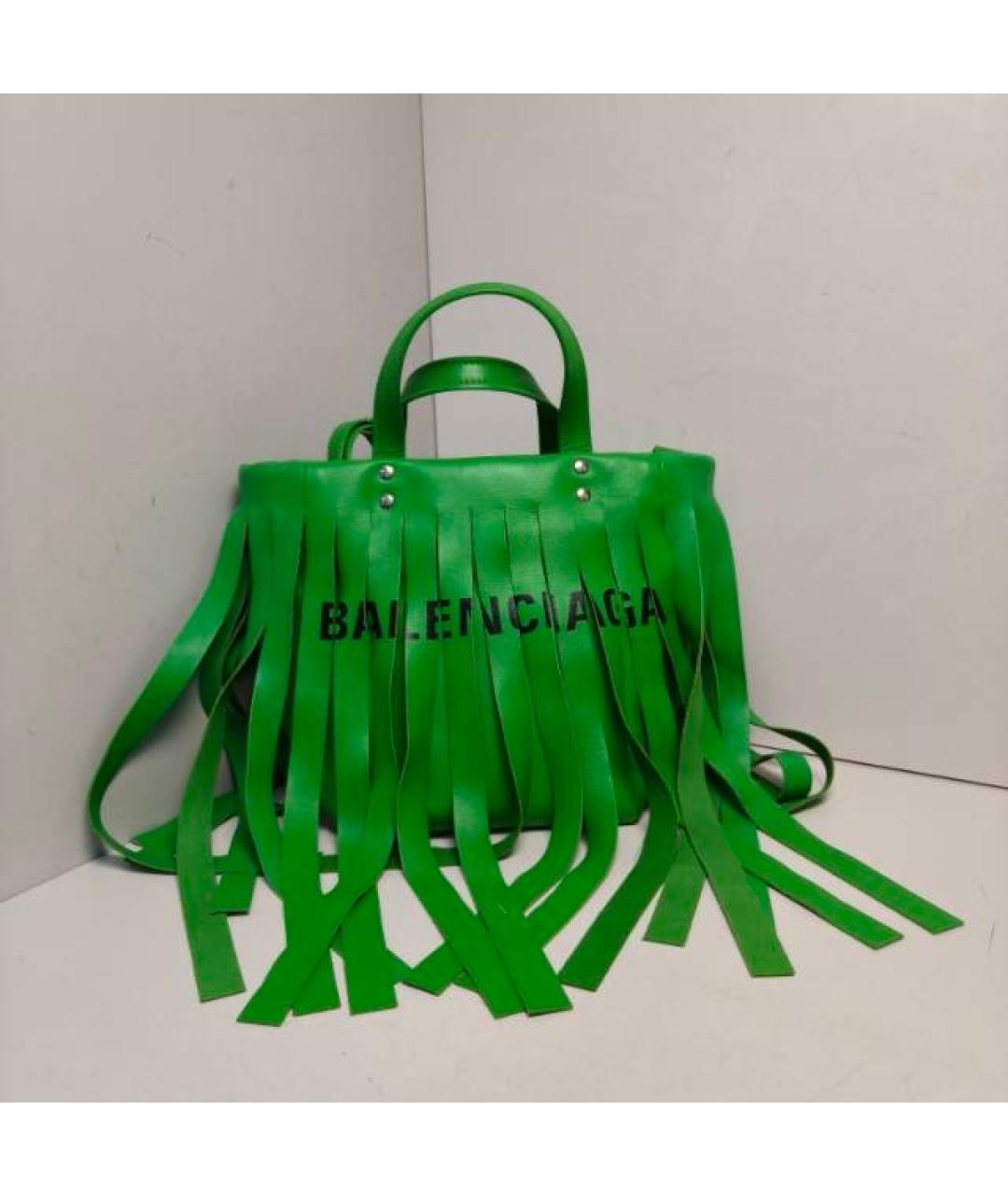 BALENCIAGA Зеленая кожаная сумка с короткими ручками, фото 8