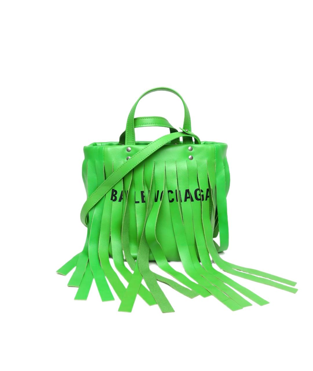 BALENCIAGA Зеленая кожаная сумка с короткими ручками, фото 10