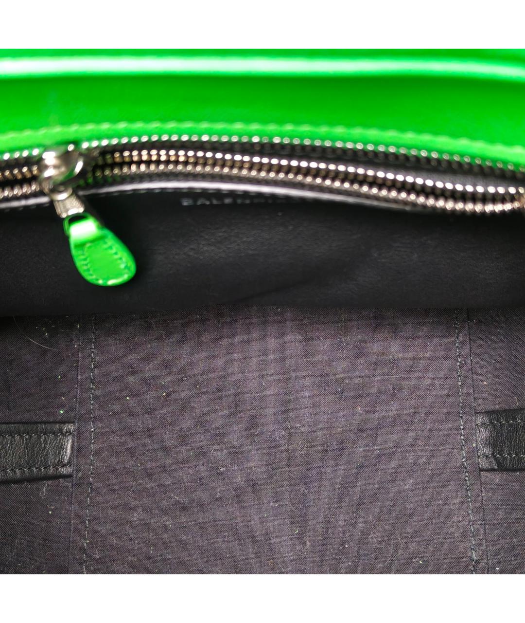 BALENCIAGA Зеленая кожаная сумка с короткими ручками, фото 7