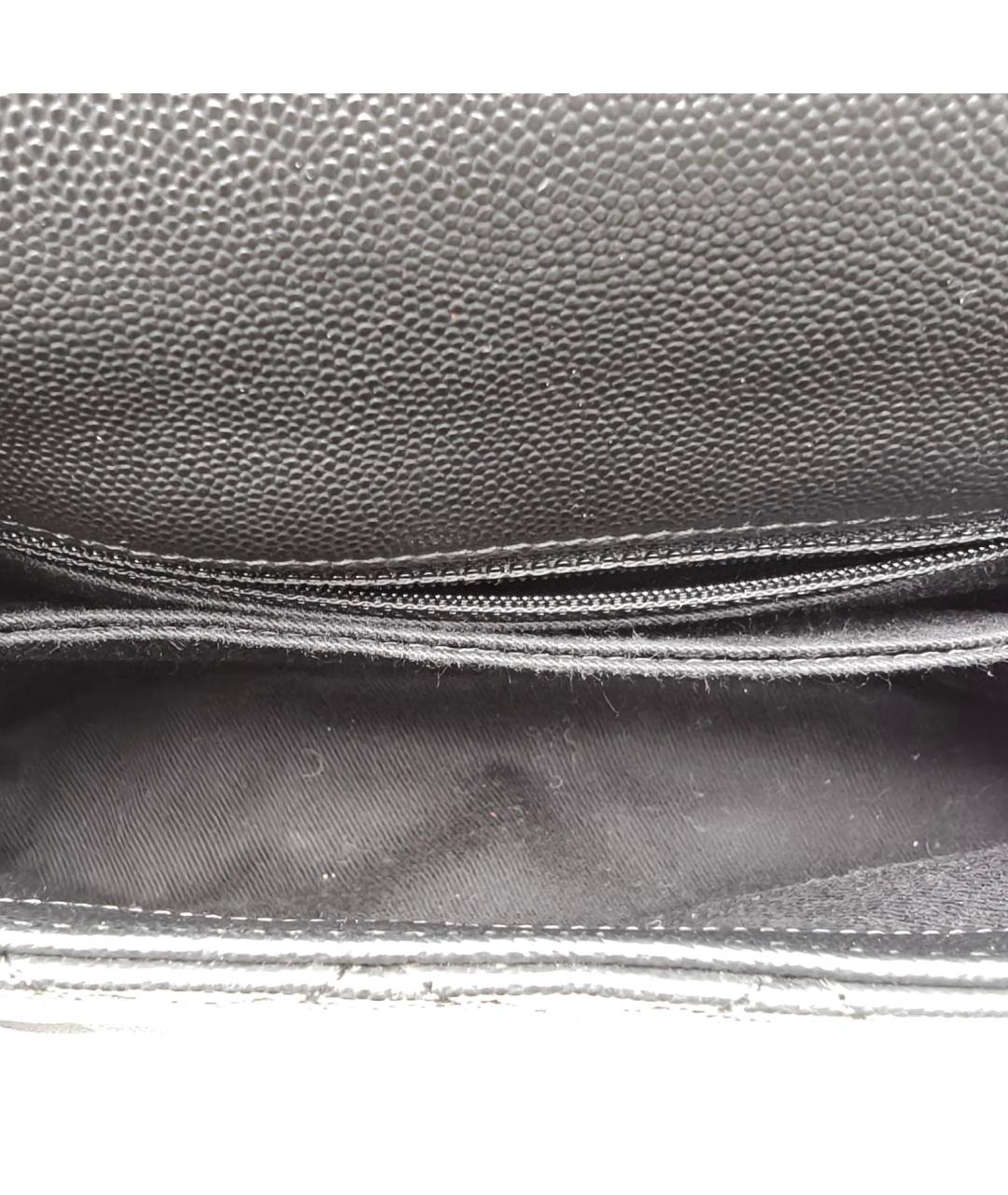 CHANEL Черная кожаная сумка с короткими ручками, фото 8