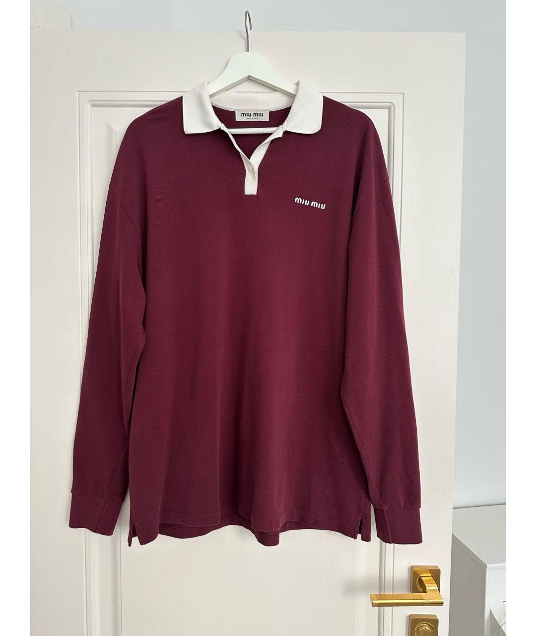 MIU MIU Бордовый хлопковый джемпер / свитер, фото 5