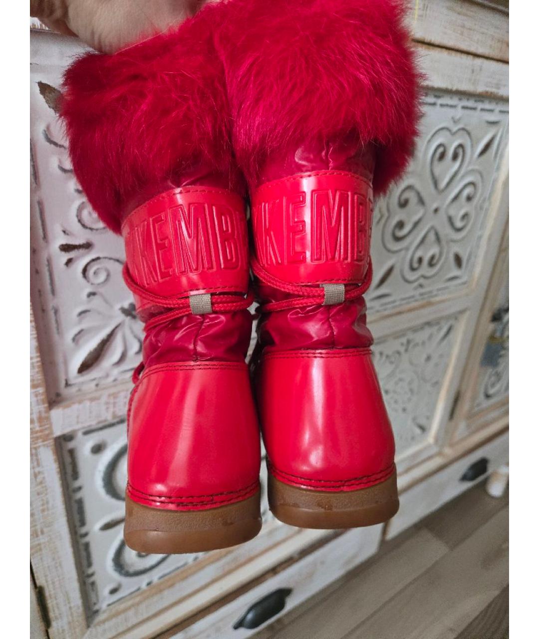 BIKKEMBERGS Красные сапоги из экзотической кожи, фото 3