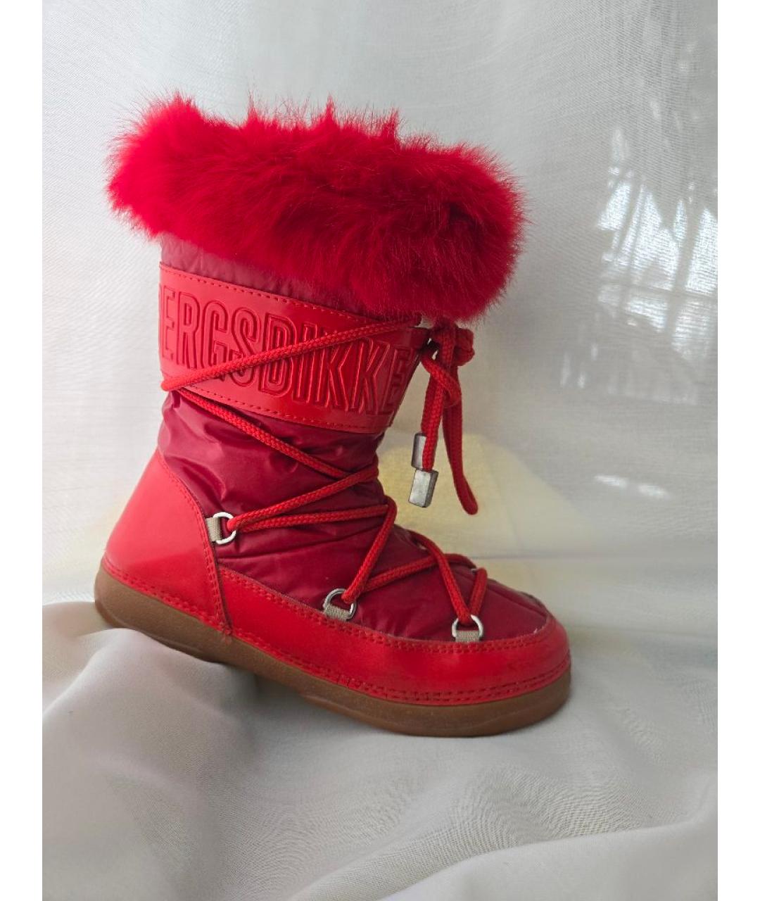 BIKKEMBERGS Красные сапоги из экзотической кожи, фото 9