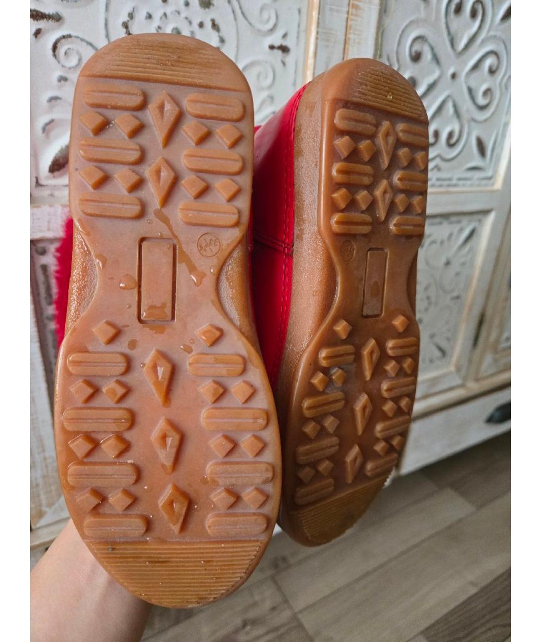 BIKKEMBERGS Красные сапоги из экзотической кожи, фото 4