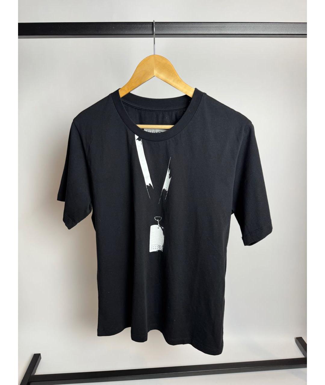 MM6 MAISON MARGIELA Черная хлопковая футболка, фото 9