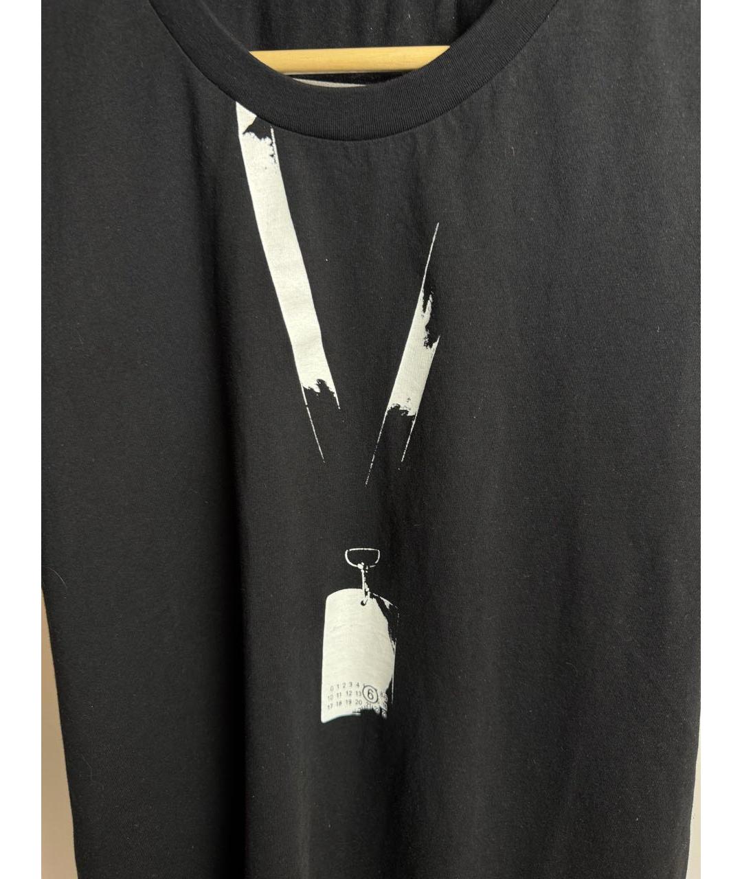 MM6 MAISON MARGIELA Черная хлопковая футболка, фото 2