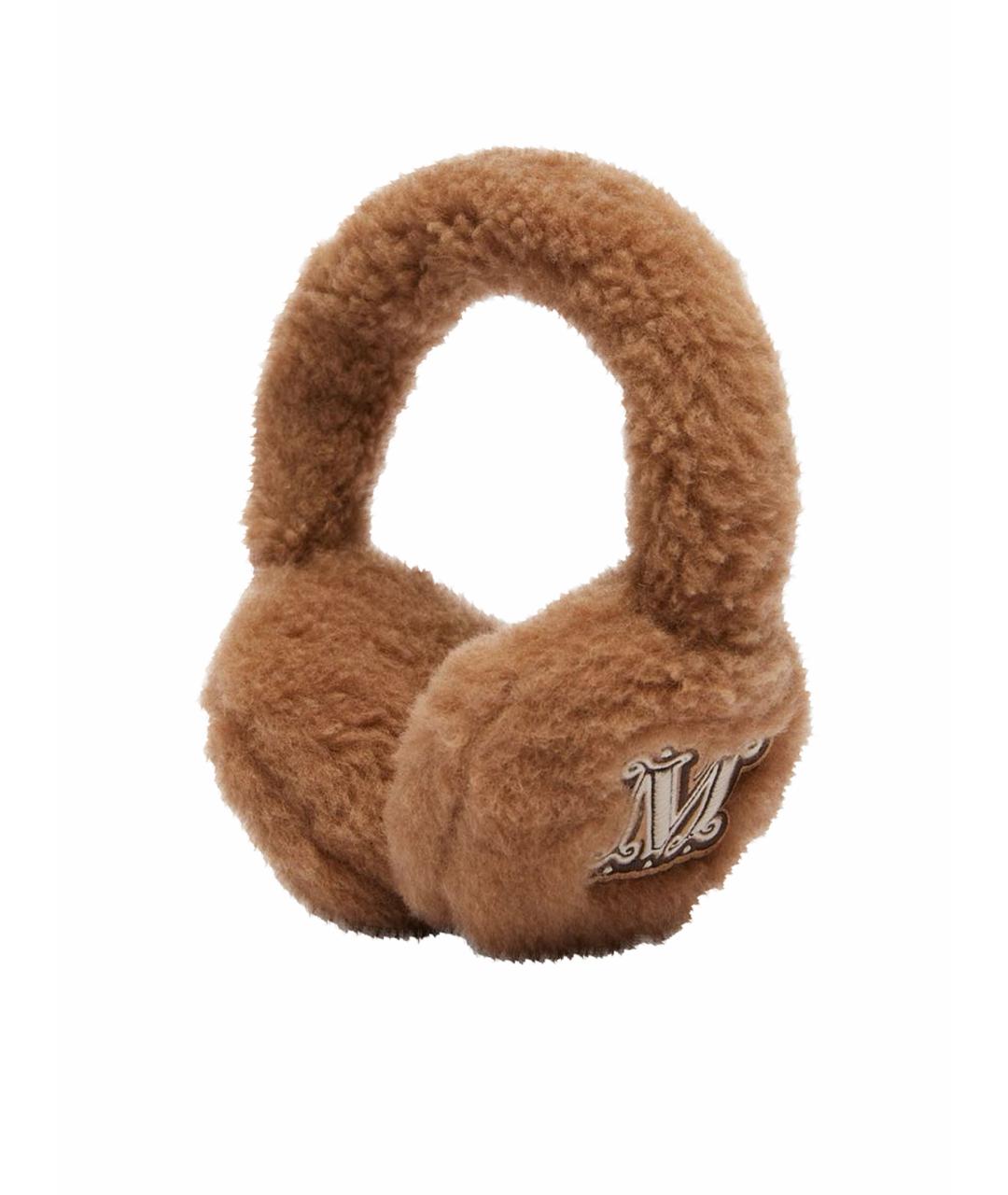 MAX MARA Коричневые шерстяные наушники, фото 1