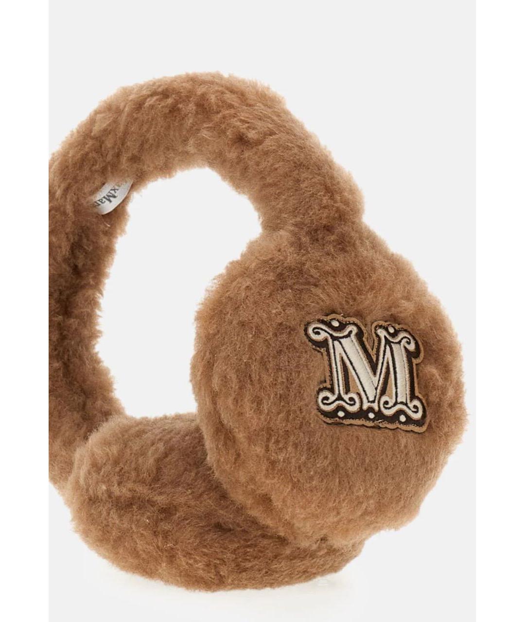 MAX MARA Коричневые шерстяные наушники, фото 2