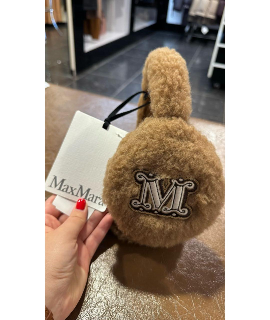 MAX MARA Коричневые шерстяные наушники, фото 3