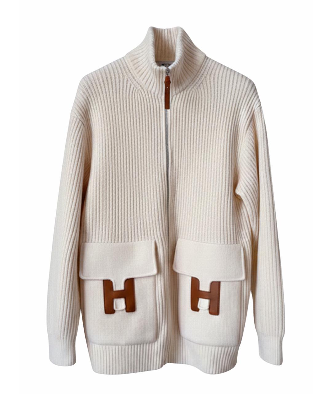 HERMES Бежевый шерстяной кардиган, фото 1