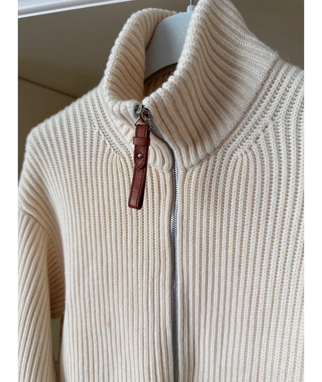 HERMES Бежевый шерстяной кардиган, фото 5