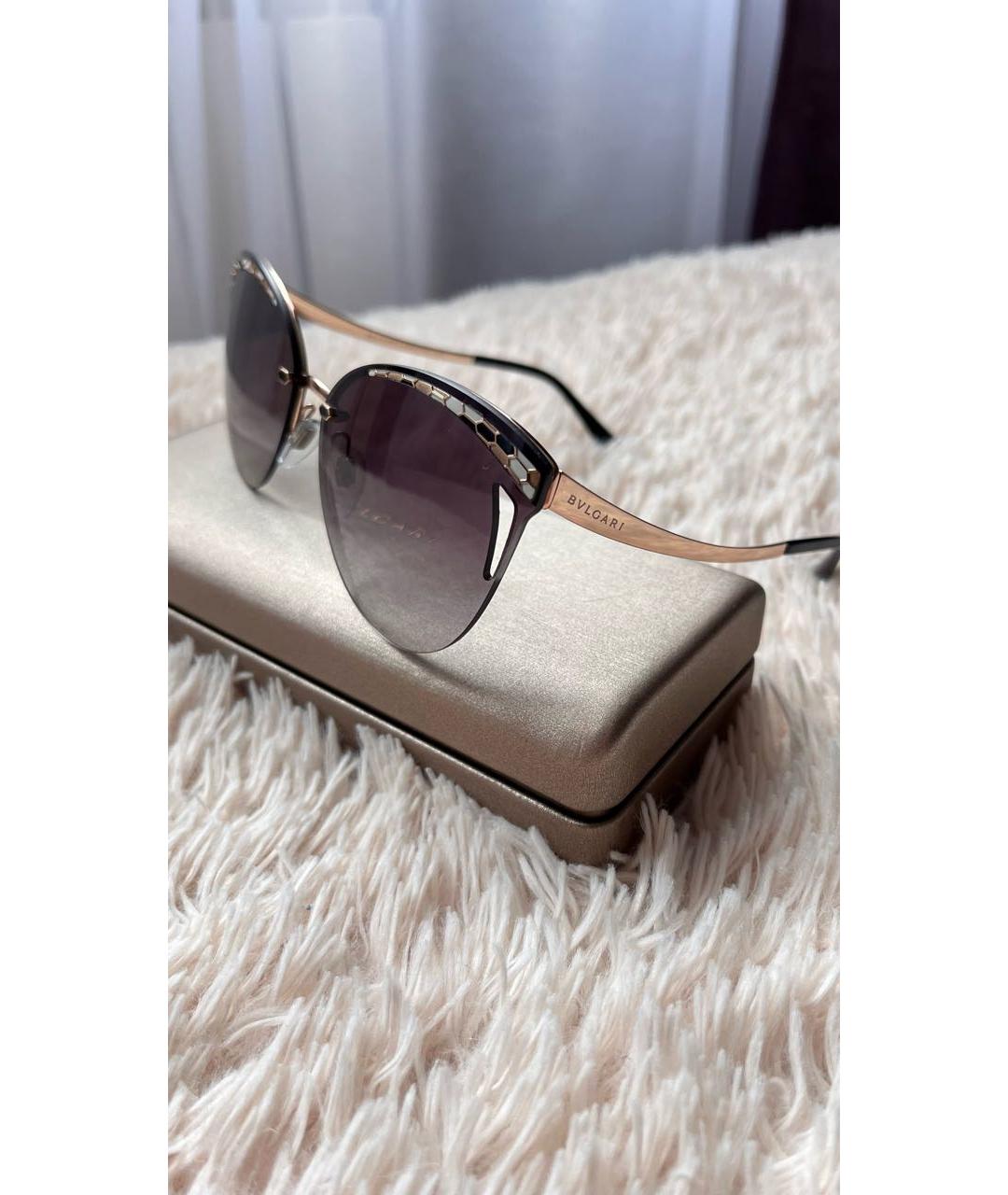 BVLGARI Коричневые металлические солнцезащитные очки, фото 3