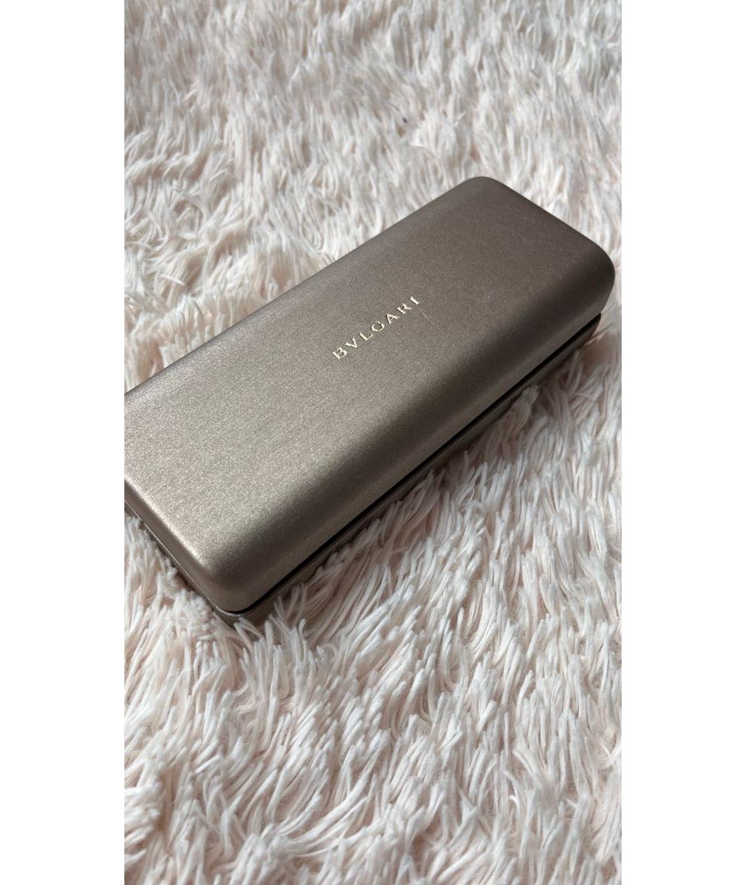 BVLGARI Коричневые металлические солнцезащитные очки, фото 4