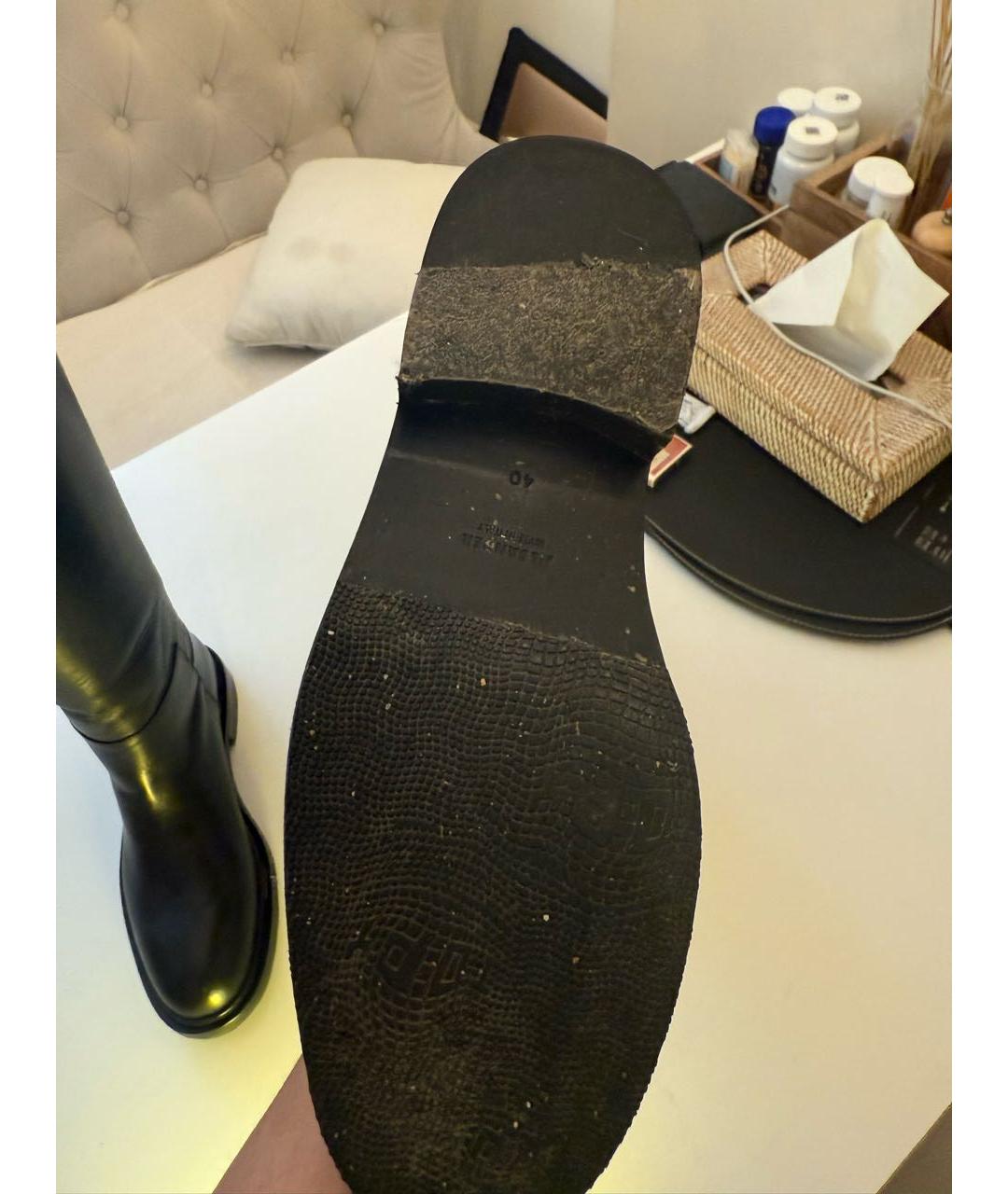 JIL SANDER Черные кожаные сапоги, фото 7