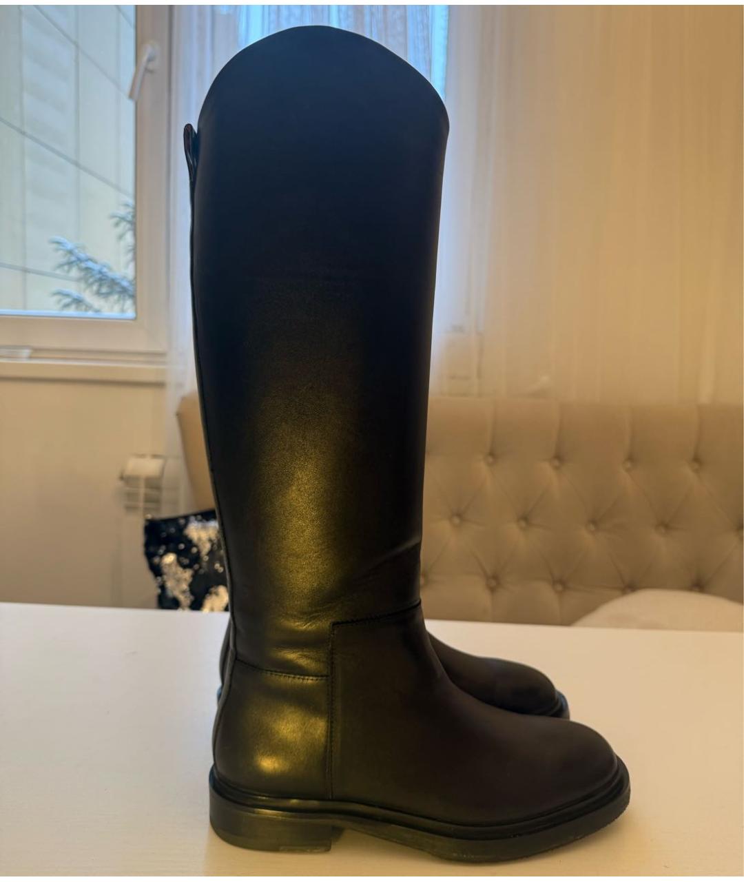 JIL SANDER Черные кожаные сапоги, фото 8