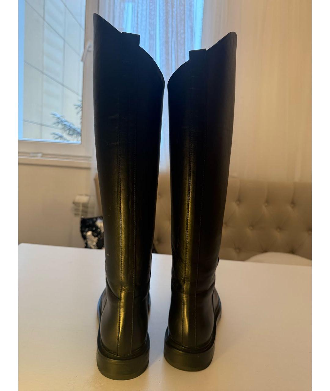 JIL SANDER Черные кожаные сапоги, фото 2