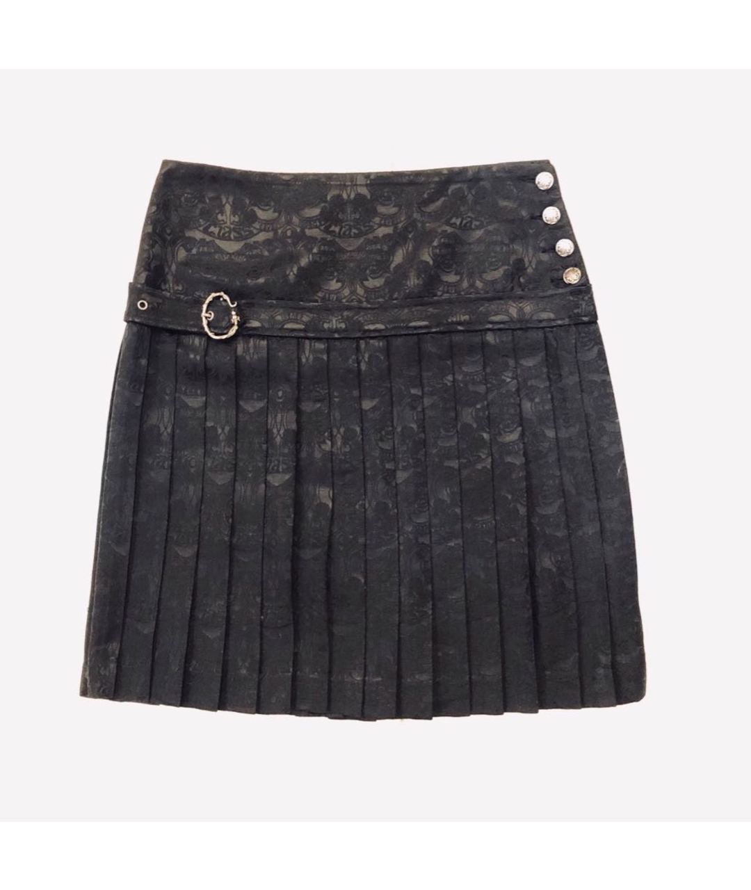 CAVALLI CLASS Черная шелковая юбка мини, фото 9