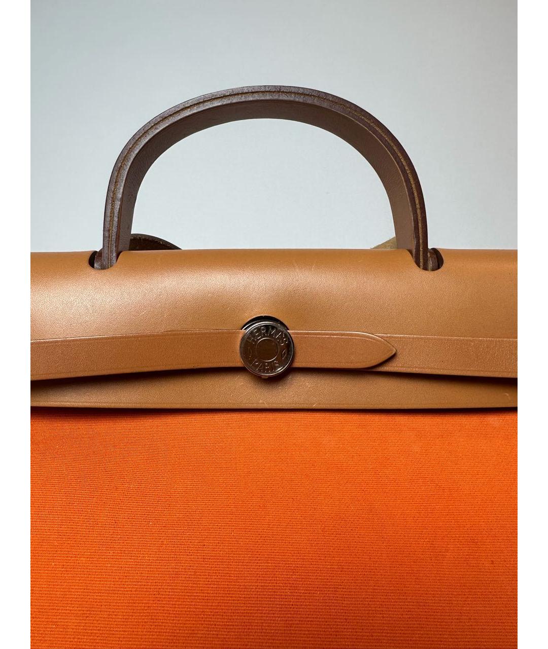 HERMES Оранжевая хлопковая сумка через плечо, фото 2