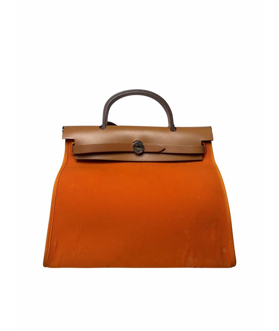 HERMES Оранжевая хлопковая сумка через плечо, фото 1