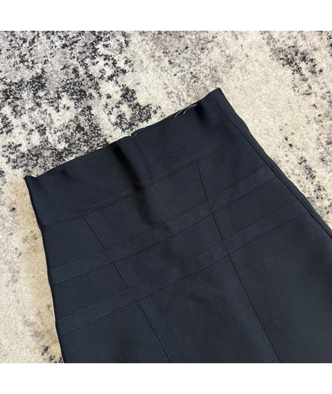 HERVE LEGER Черная юбка мини, фото 2