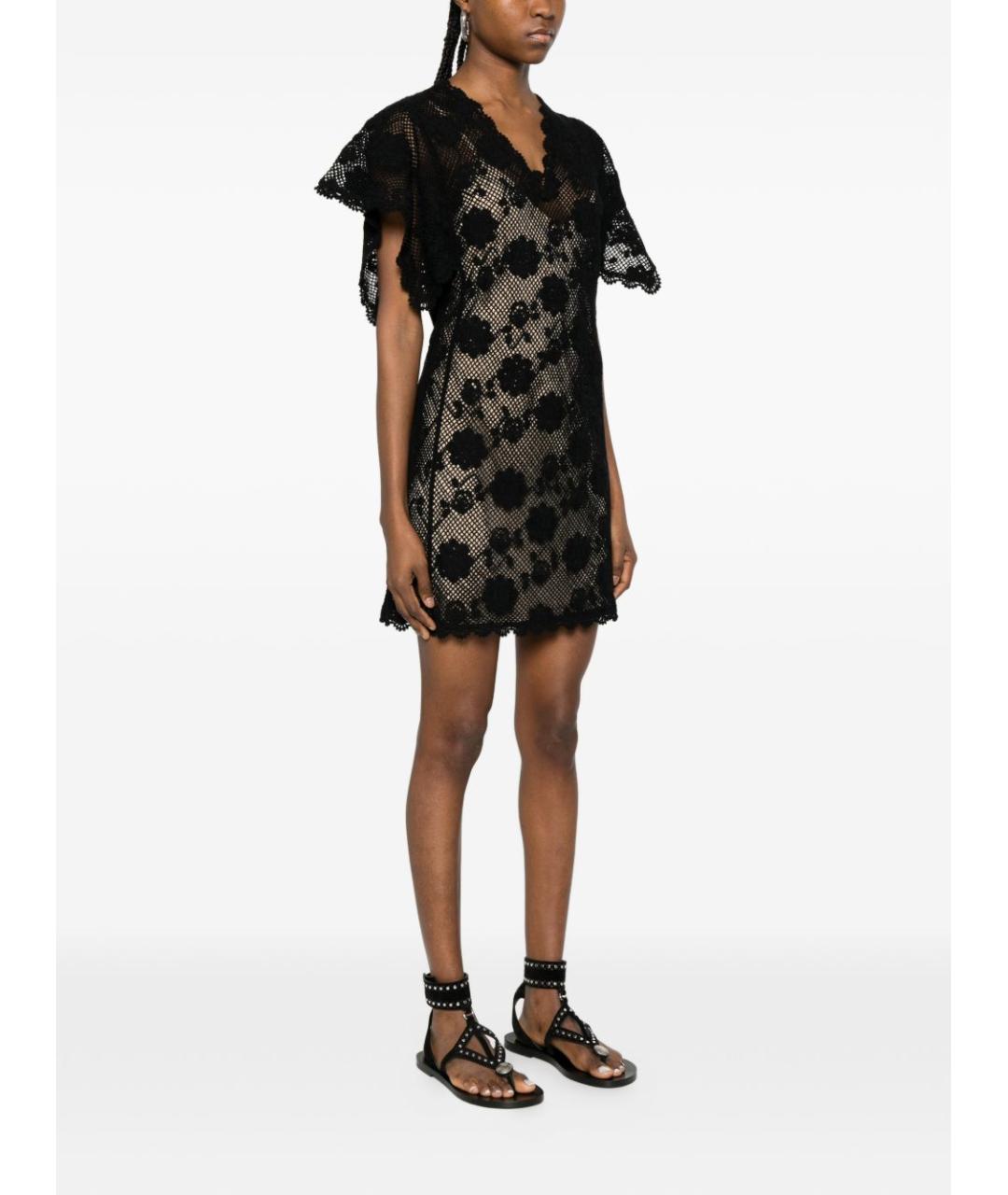 TWIN-SET Черное хлопковое повседневное платье, фото 2