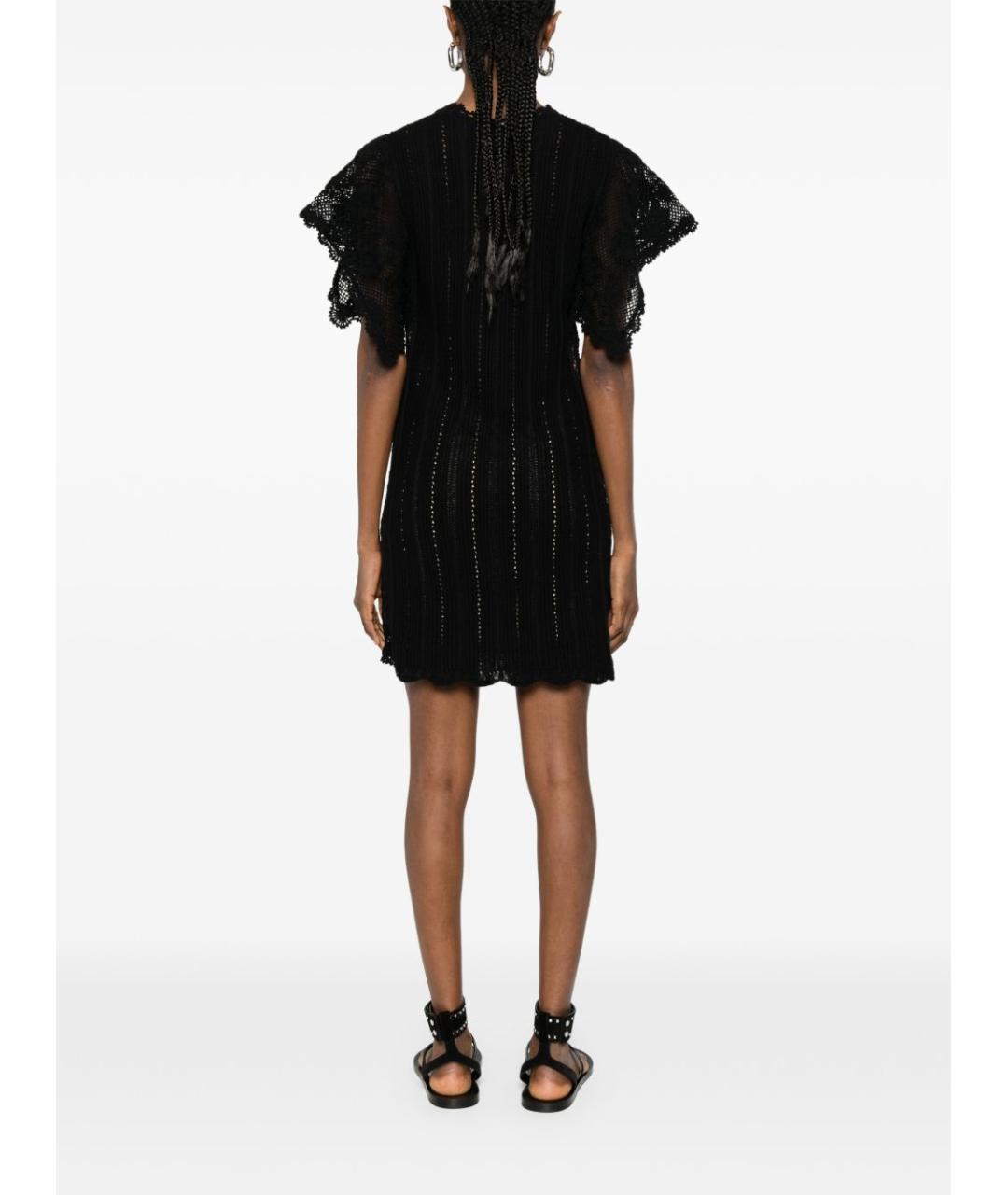 TWIN-SET Черное хлопковое повседневное платье, фото 4