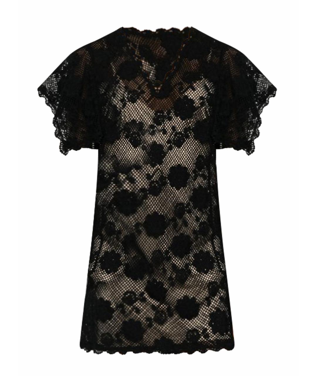 TWIN-SET Черное хлопковое повседневное платье, фото 1