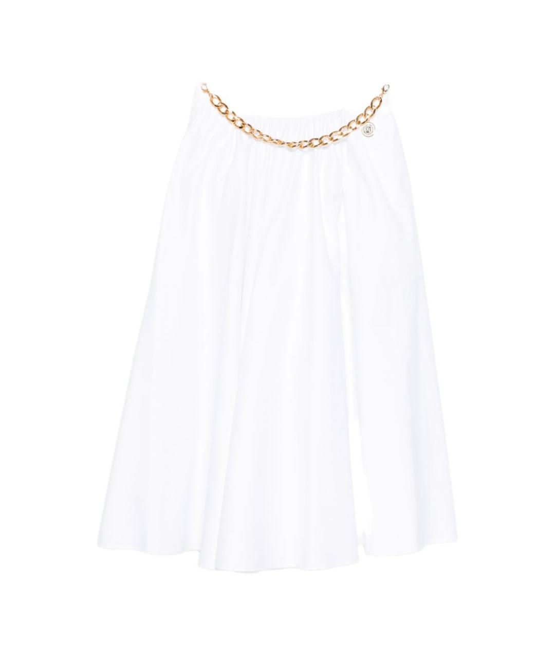 ELISABETTA FRANCHI Белая хлопковая юбка миди, фото 1