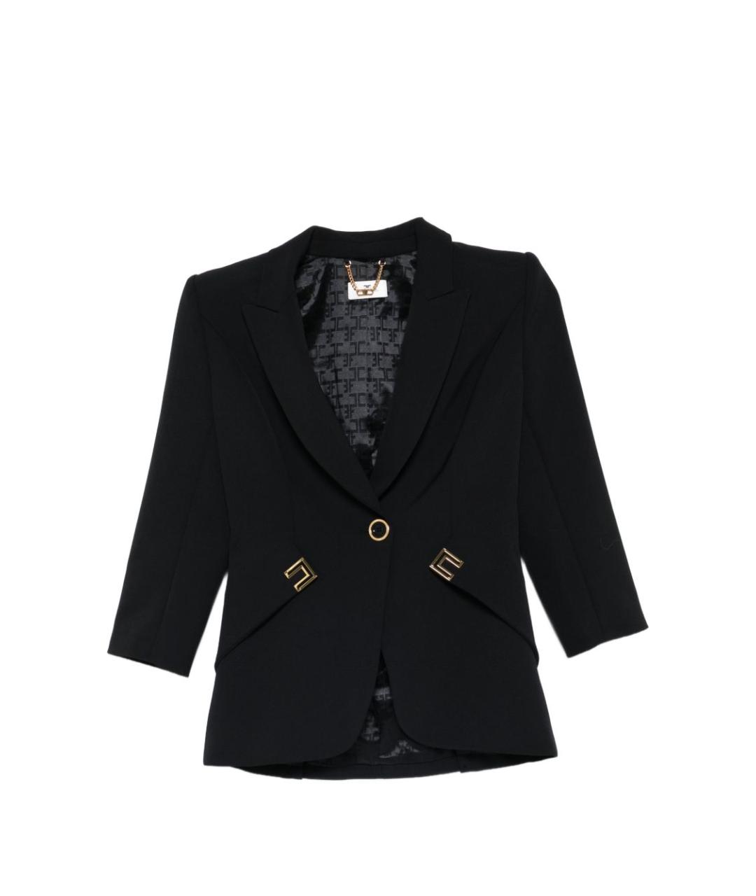 ELISABETTA FRANCHI Черный полиэстеровый жакет/пиджак, фото 1