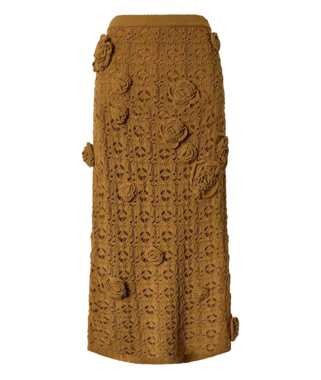 PINKO Коричневая хлопковая юбка макси, фото 3