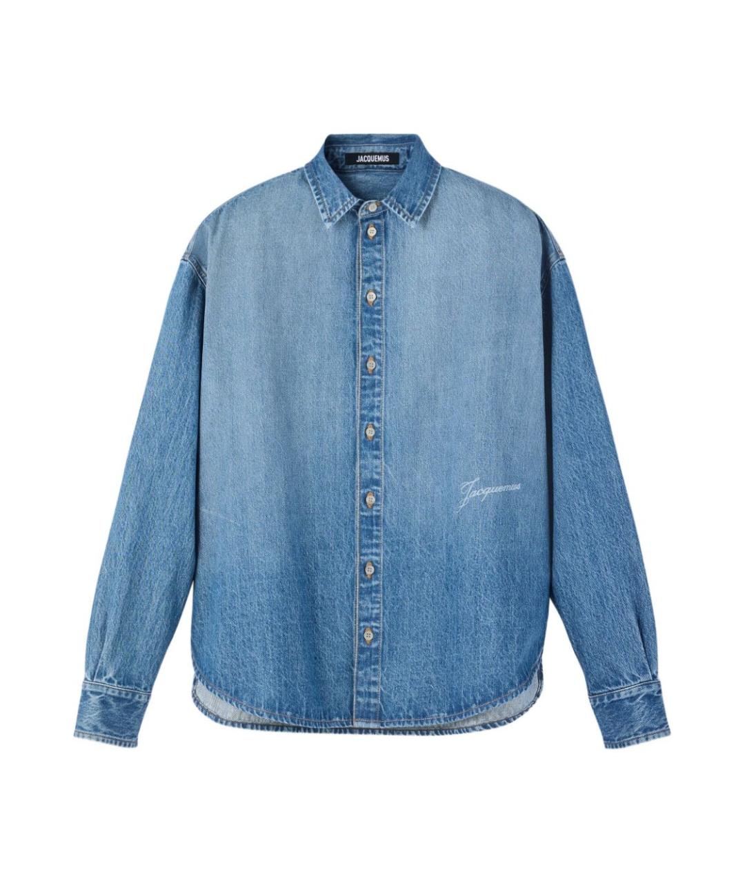 JACQUEMUS Синяя хлопковая кэжуал рубашка, фото 1