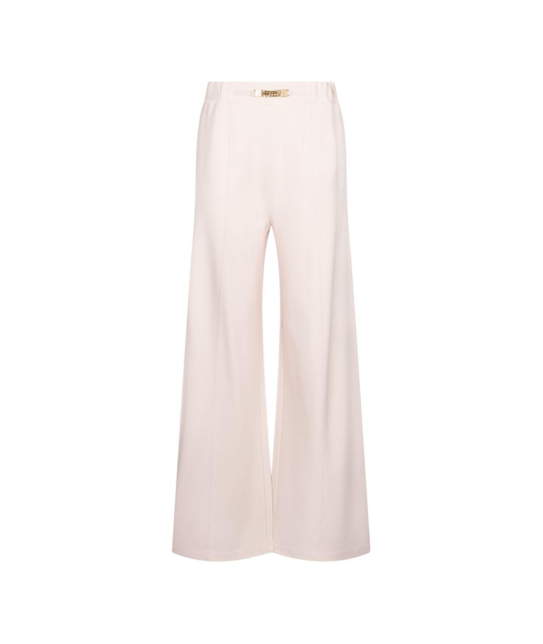 LIU JO Бежевые вискозные прямые брюки, фото 1