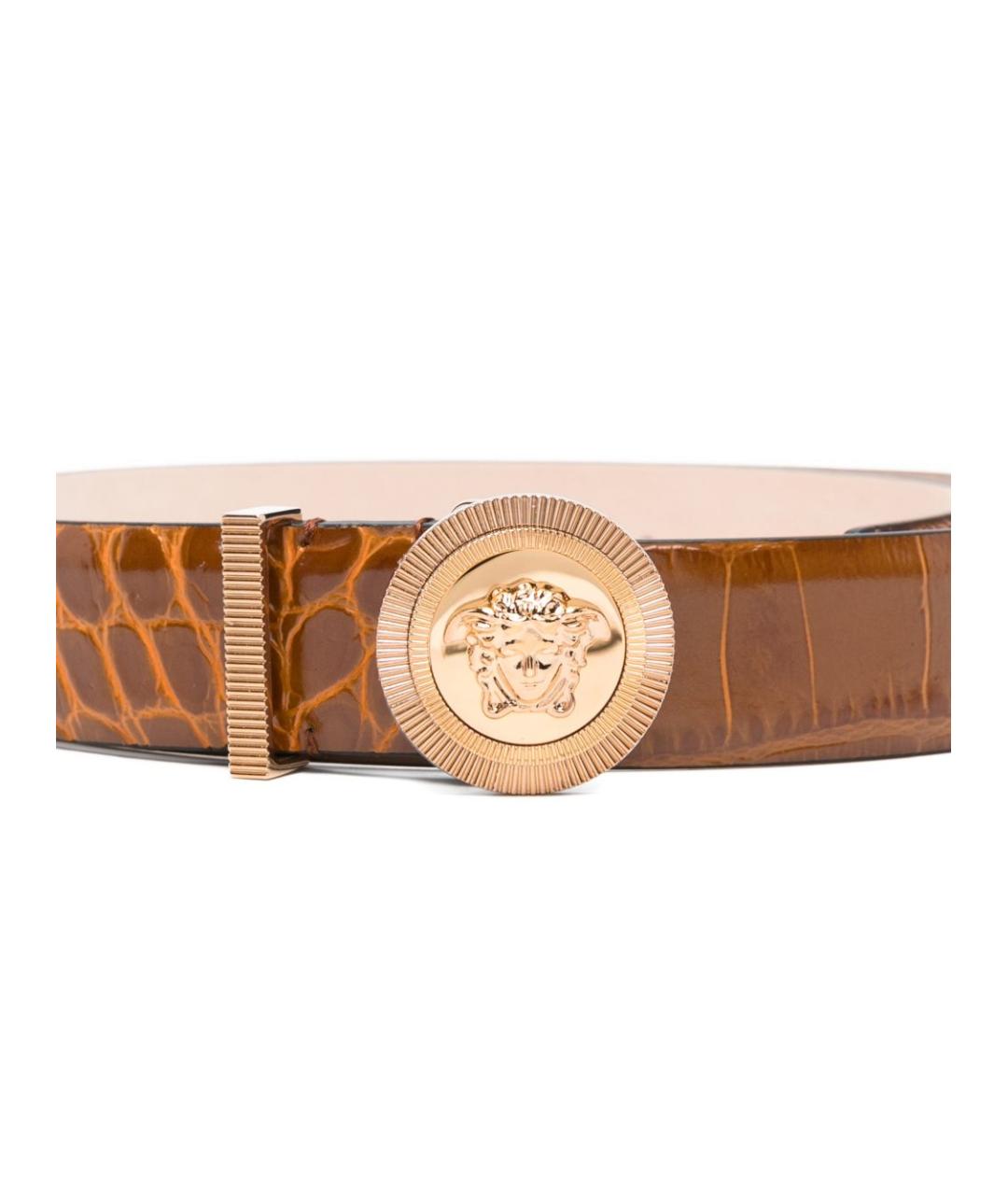 VERSACE Коричневый кожаный ремень, фото 3