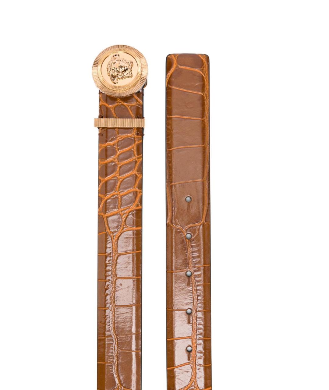 VERSACE Коричневый кожаный ремень, фото 2