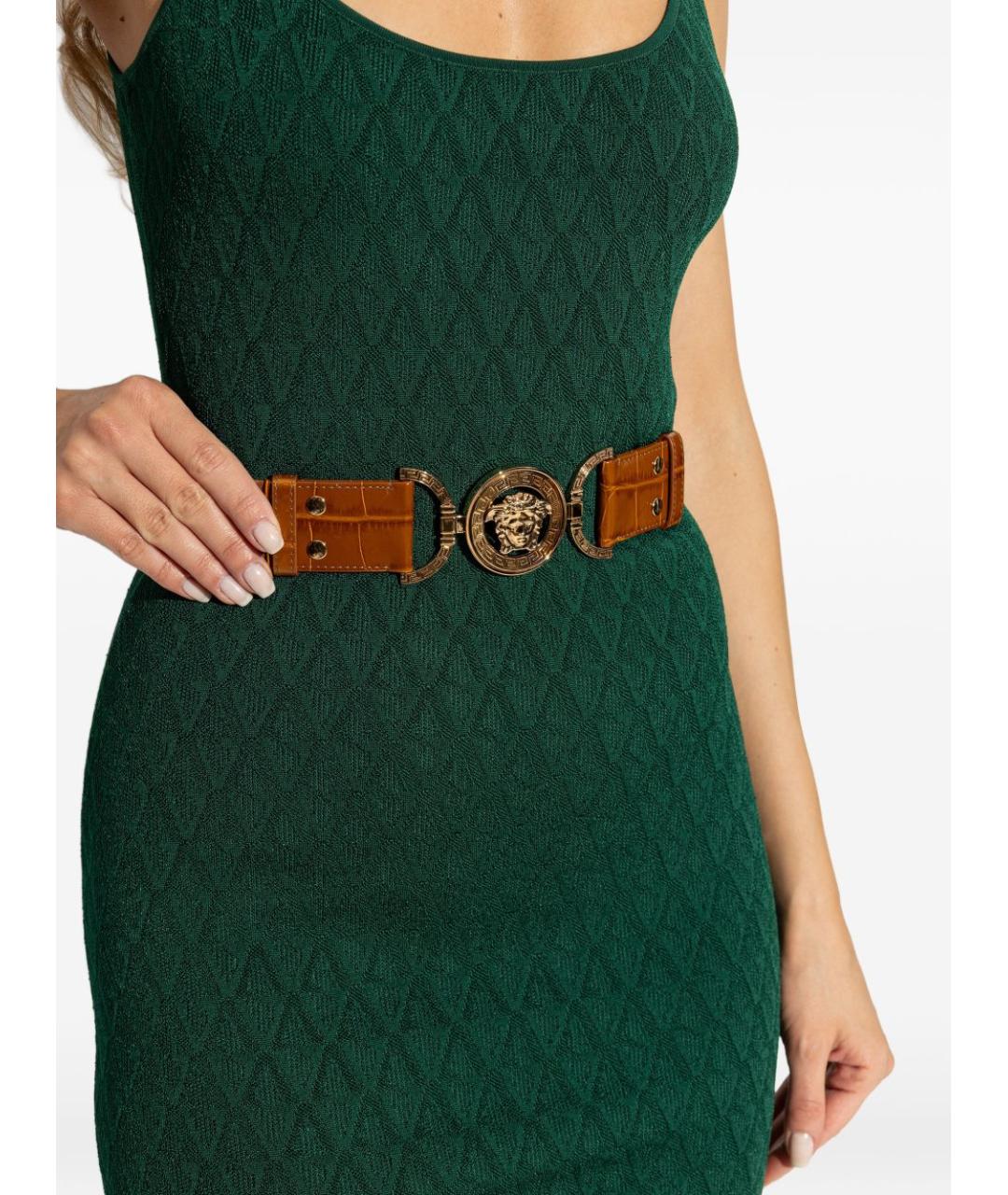 VERSACE Коричневый кожаный ремень, фото 2