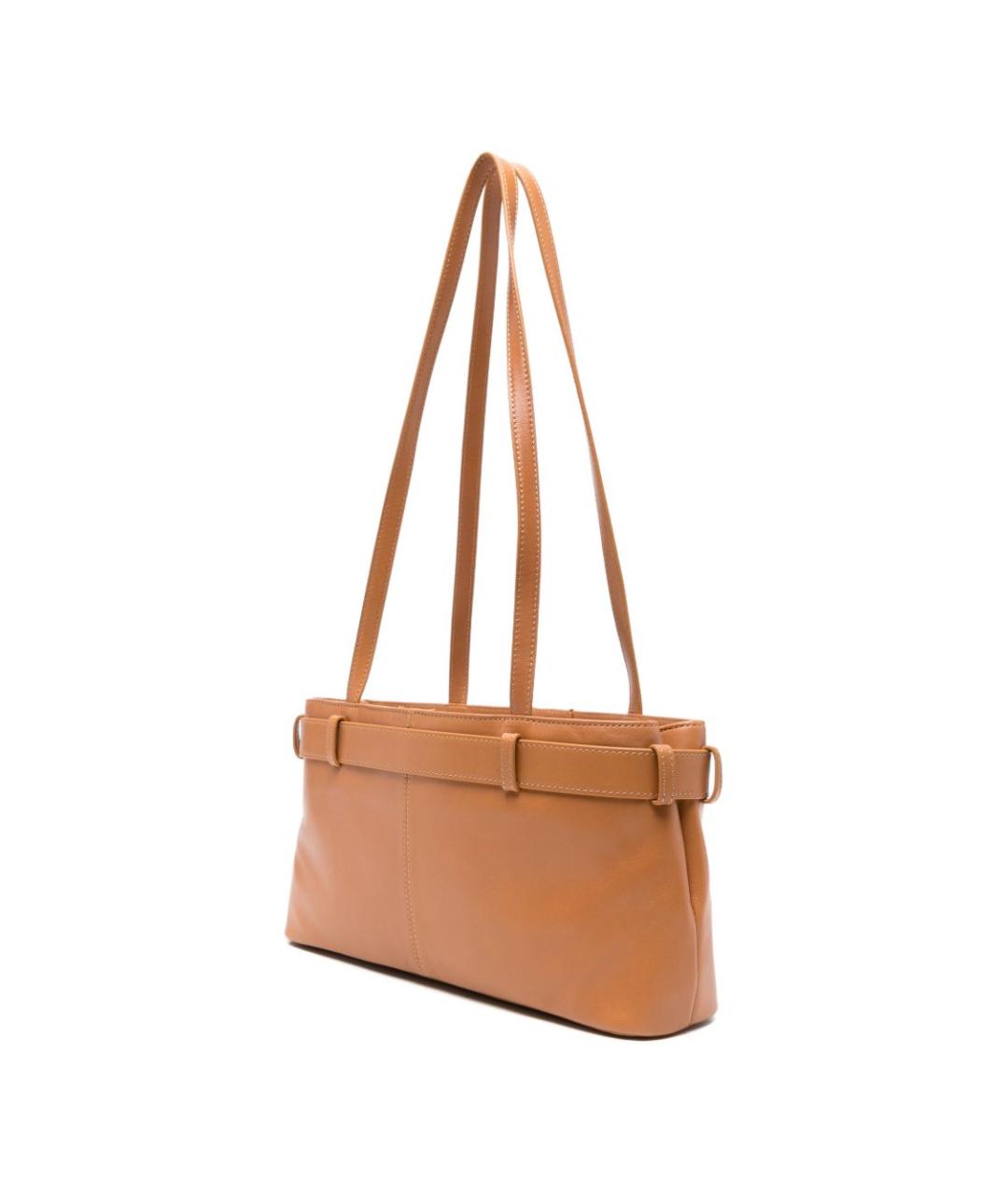 OSOI Коричневая кожаная сумка с короткими ручками, фото 4