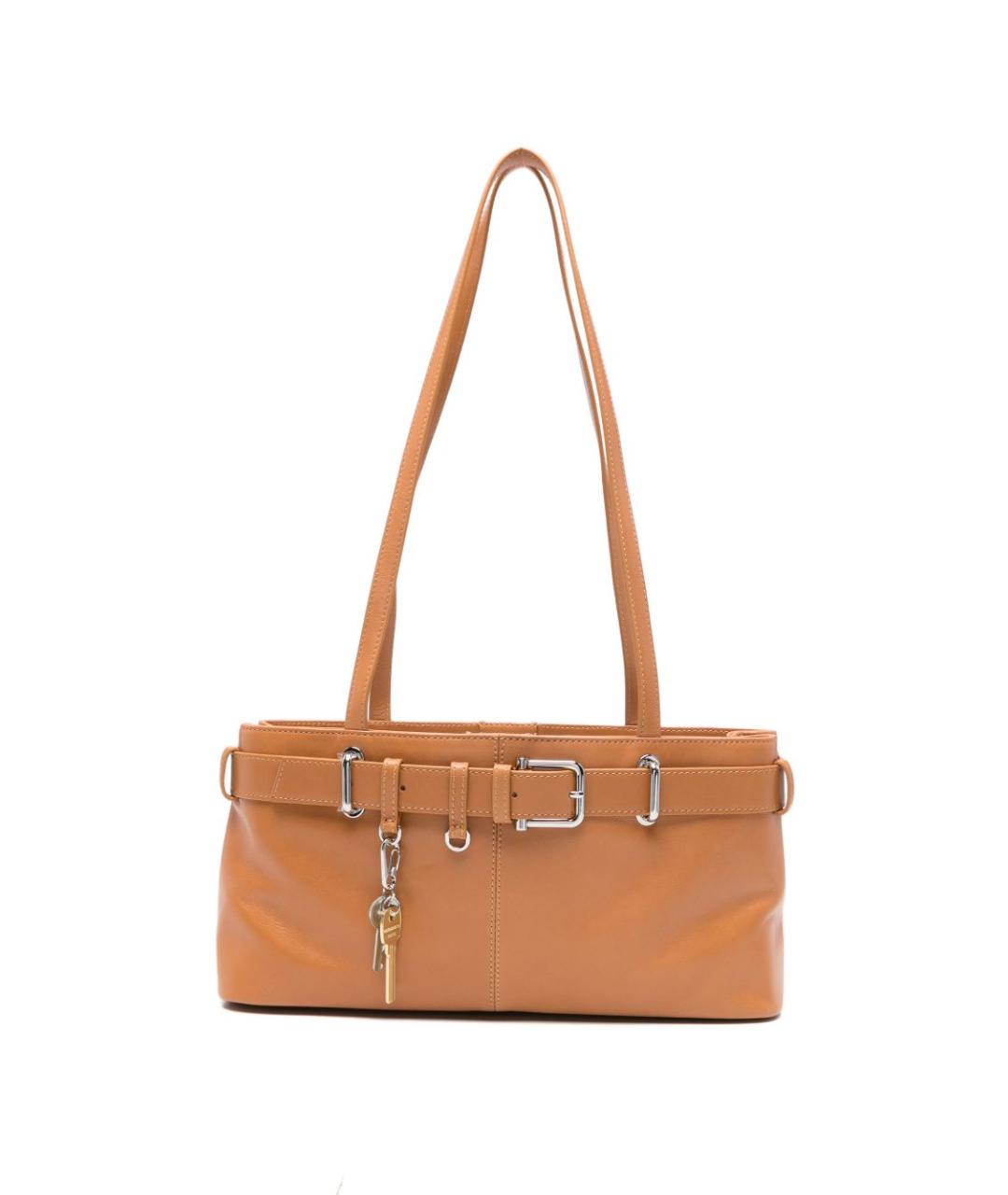 OSOI Коричневая кожаная сумка с короткими ручками, фото 1