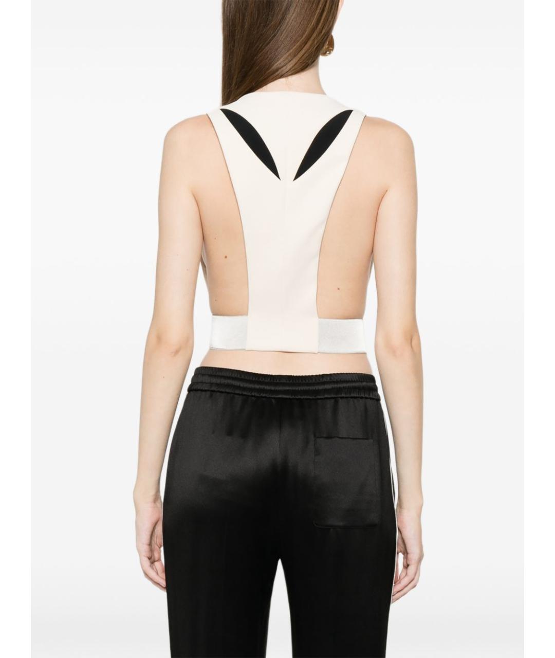 ELISABETTA FRANCHI Бежевая полиэстеровая жилетка, фото 4