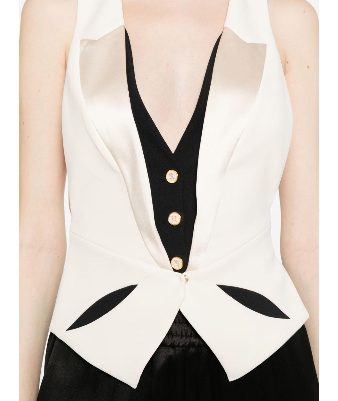 ELISABETTA FRANCHI Бежевая полиэстеровая жилетка, фото 3