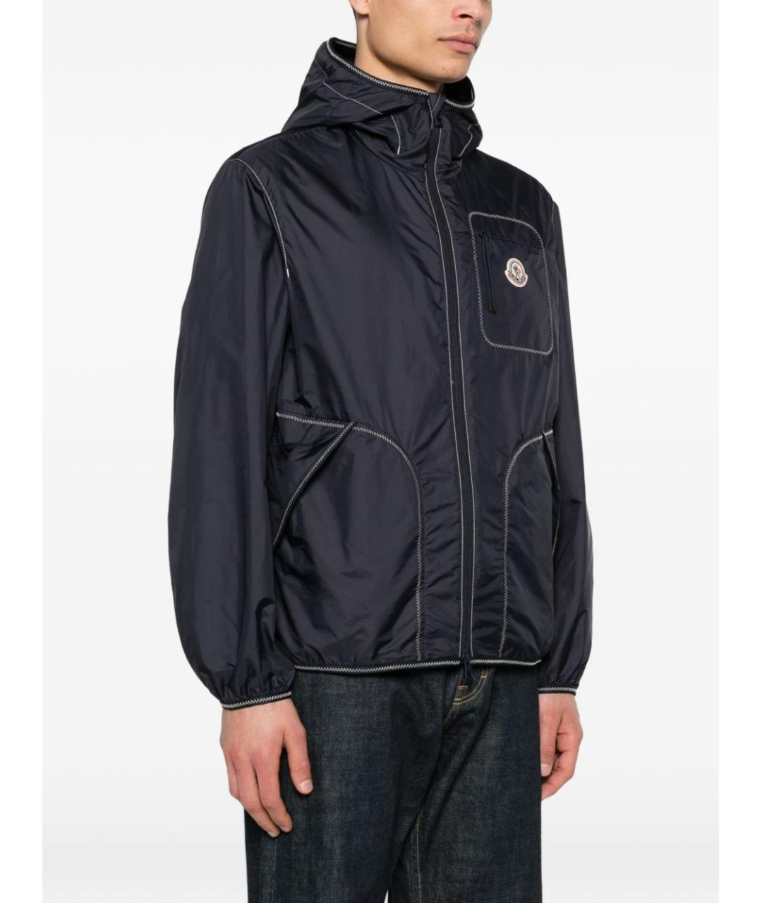 MONCLER Синяя полиамидовая куртка, фото 4