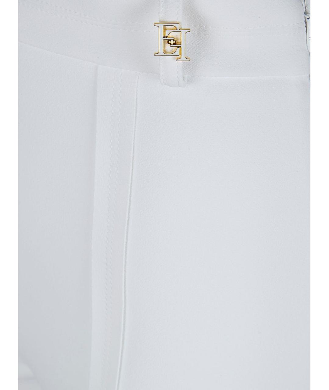 ELISABETTA FRANCHI Бежевые полиэстеровые прямые брюки, фото 2